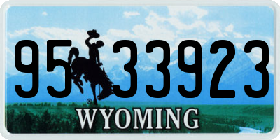 WY license plate 9533923
