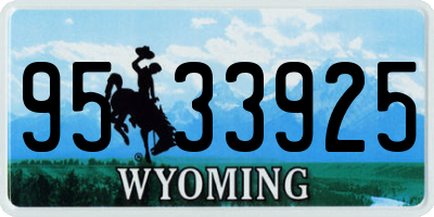 WY license plate 9533925