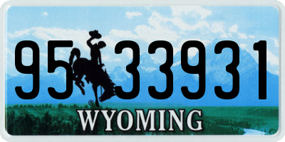 WY license plate 9533931
