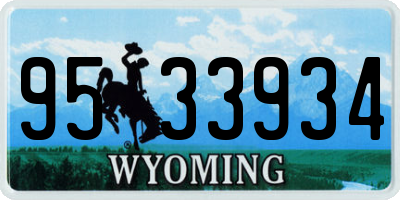 WY license plate 9533934