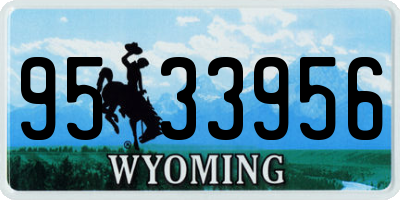 WY license plate 9533956