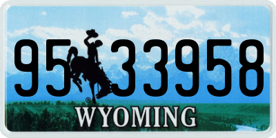 WY license plate 9533958