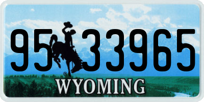WY license plate 9533965