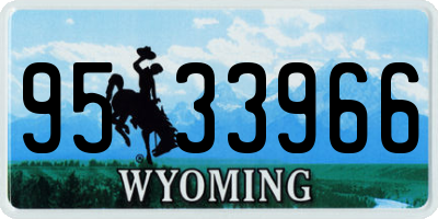 WY license plate 9533966