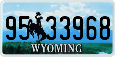 WY license plate 9533968