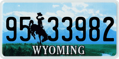 WY license plate 9533982