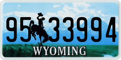 WY license plate 9533994