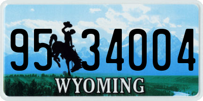 WY license plate 9534004