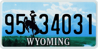 WY license plate 9534031