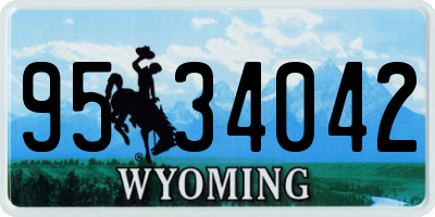 WY license plate 9534042