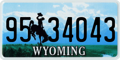 WY license plate 9534043