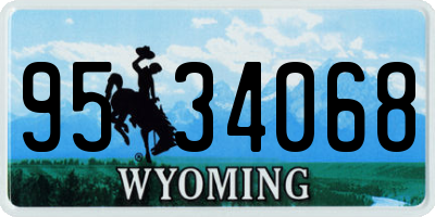 WY license plate 9534068