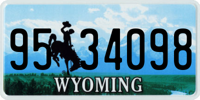 WY license plate 9534098