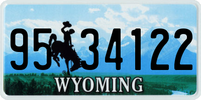 WY license plate 9534122