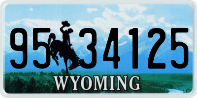 WY license plate 9534125
