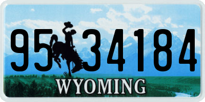 WY license plate 9534184