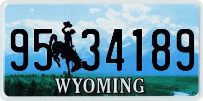 WY license plate 9534189
