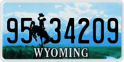 WY license plate 9534209