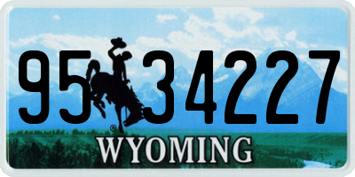 WY license plate 9534227
