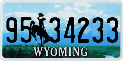 WY license plate 9534233