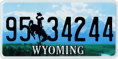 WY license plate 9534244