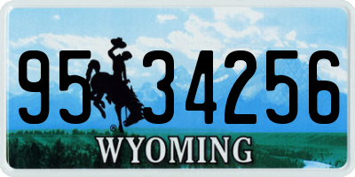WY license plate 9534256
