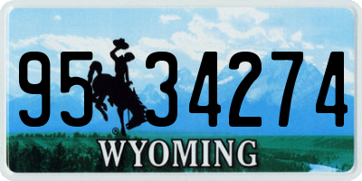 WY license plate 9534274