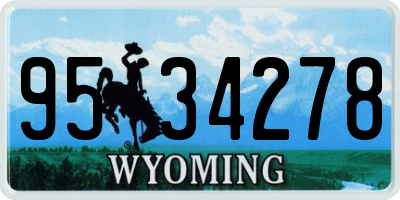 WY license plate 9534278