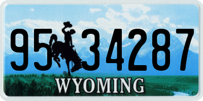 WY license plate 9534287
