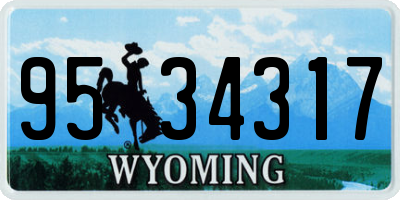 WY license plate 9534317