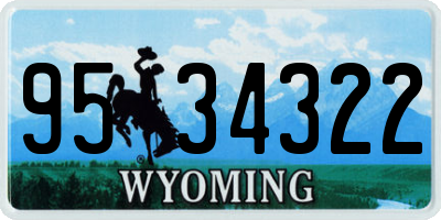 WY license plate 9534322