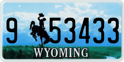 WY license plate 953433