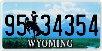 WY license plate 9534354