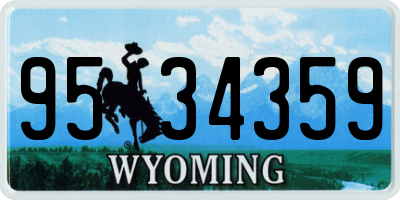 WY license plate 9534359