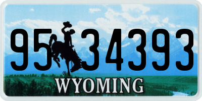 WY license plate 9534393