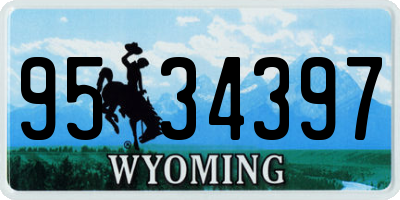WY license plate 9534397