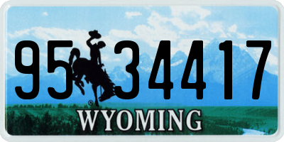 WY license plate 9534417