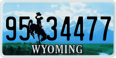 WY license plate 9534477