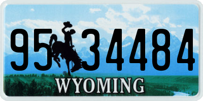 WY license plate 9534484