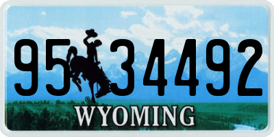 WY license plate 9534492