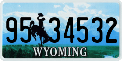 WY license plate 9534532