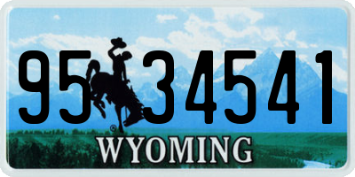 WY license plate 9534541