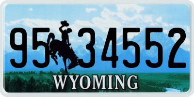 WY license plate 9534552