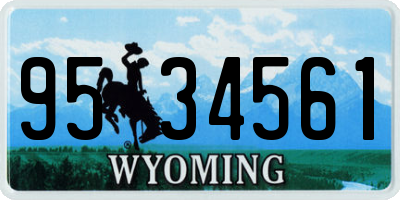 WY license plate 9534561