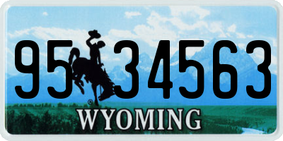 WY license plate 9534563