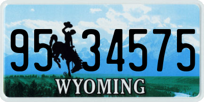 WY license plate 9534575