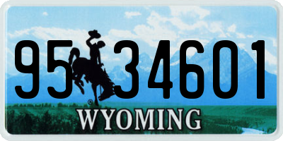 WY license plate 9534601