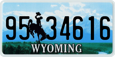 WY license plate 9534616