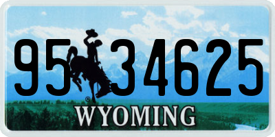 WY license plate 9534625