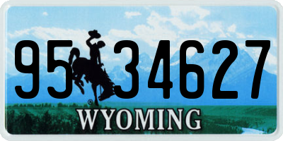 WY license plate 9534627